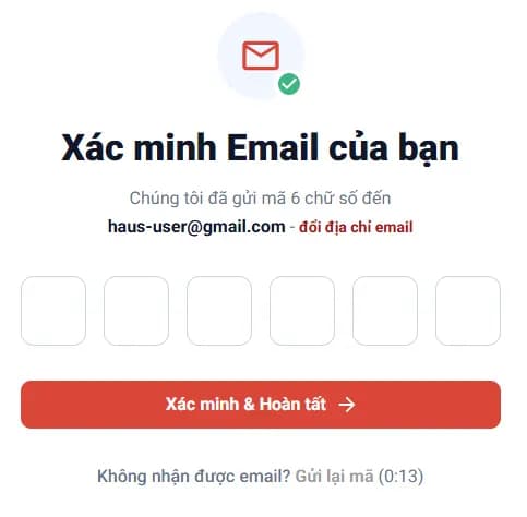 Nhập OTP được gửi qua email